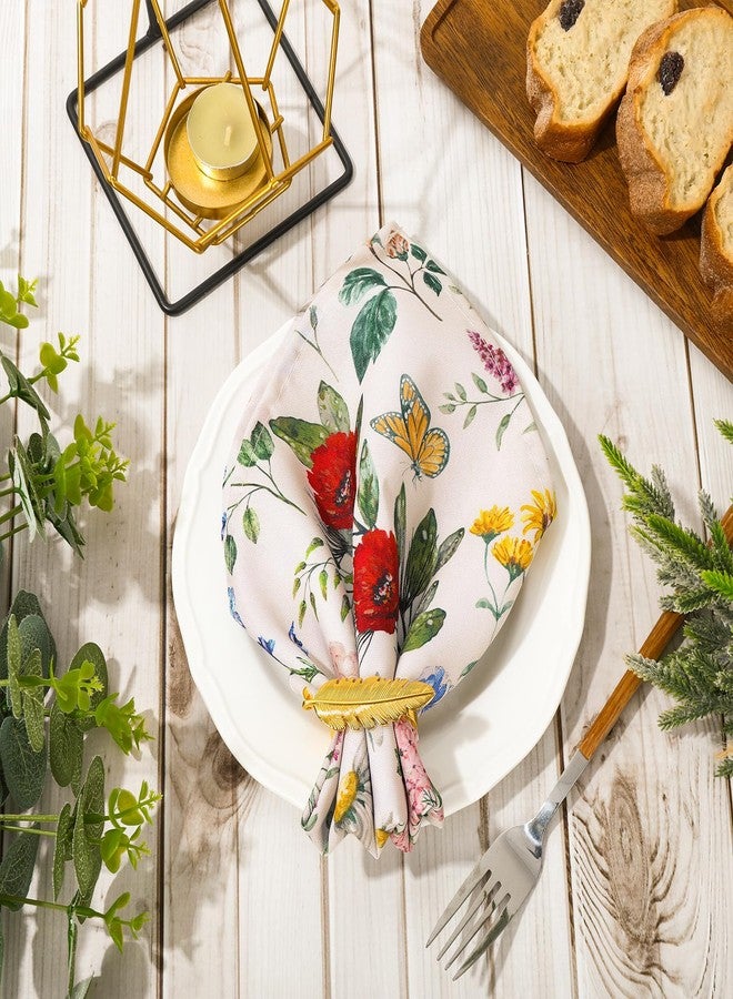 JarThenaAMCS مناديل قماشية من JarThenaAMCS بنقشة زهور برية عتيقة، قابلة لإعادة الاستخدام، مناسبة لتزيين طاولة الطعام في المطبخ أو حفلات المزرعة، طقم من 4 قطع، 18 × 18 بوصة - Image 4